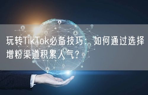 玩转TikTok必备技巧：如何通过选择增粉渠道积累人气？