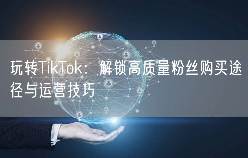 玩转TikTok：解锁高质量粉丝购买途径与运营技巧
