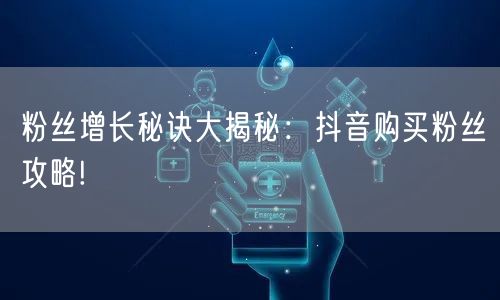 粉丝增长秘诀大揭秘：抖音购买粉丝攻略!