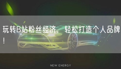 玩转B站粉丝经济，轻松打造个人品牌！