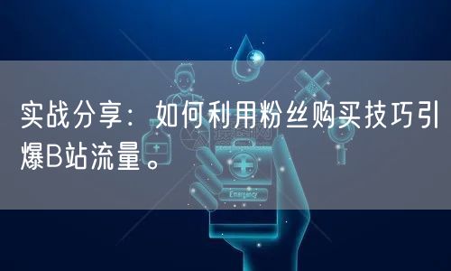 实战分享：如何利用粉丝购买技巧引爆B站流量。