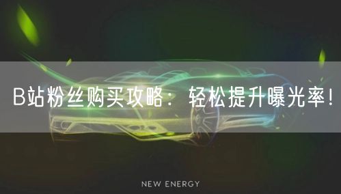 B站粉丝购买攻略：轻松提升曝光率！