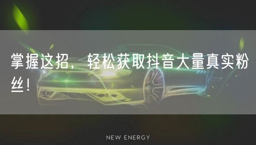 掌握这招，轻松获取抖音大量真实粉丝！