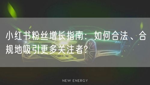 小红书粉丝增长指南：如何合法、合规地吸引更多关注者?
