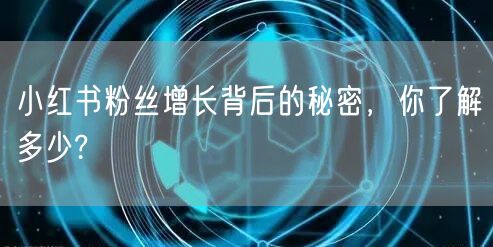 小红书粉丝增长背后的秘密，你了解多少?