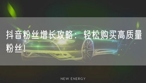 抖音粉丝增长攻略：轻松购买高质量粉丝！